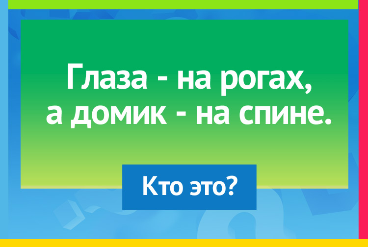 Глаза на рогах, А домик на спине.