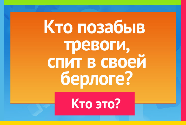 Кто позабыв тревоги, Спит в своей берлоге?