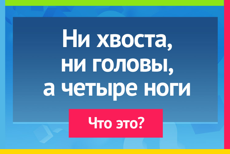 Ни хвоста, ни головы, а четыре ноги.