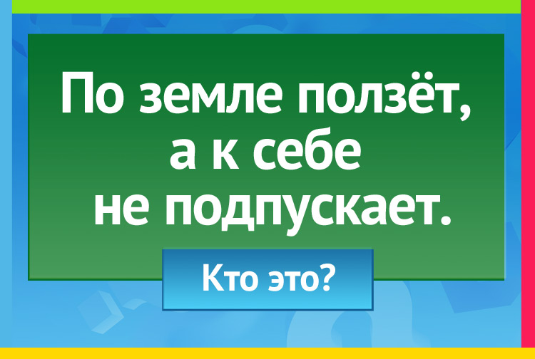 По земле ползёт, А к себе не подпускает.